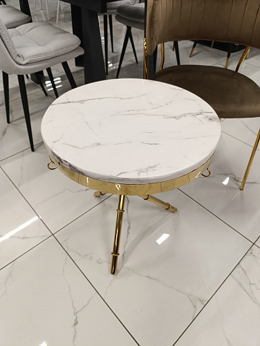 Журнальный столик Monika 50х55 marble / gold из шоурума 2
